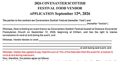 Food Vendor Application Form